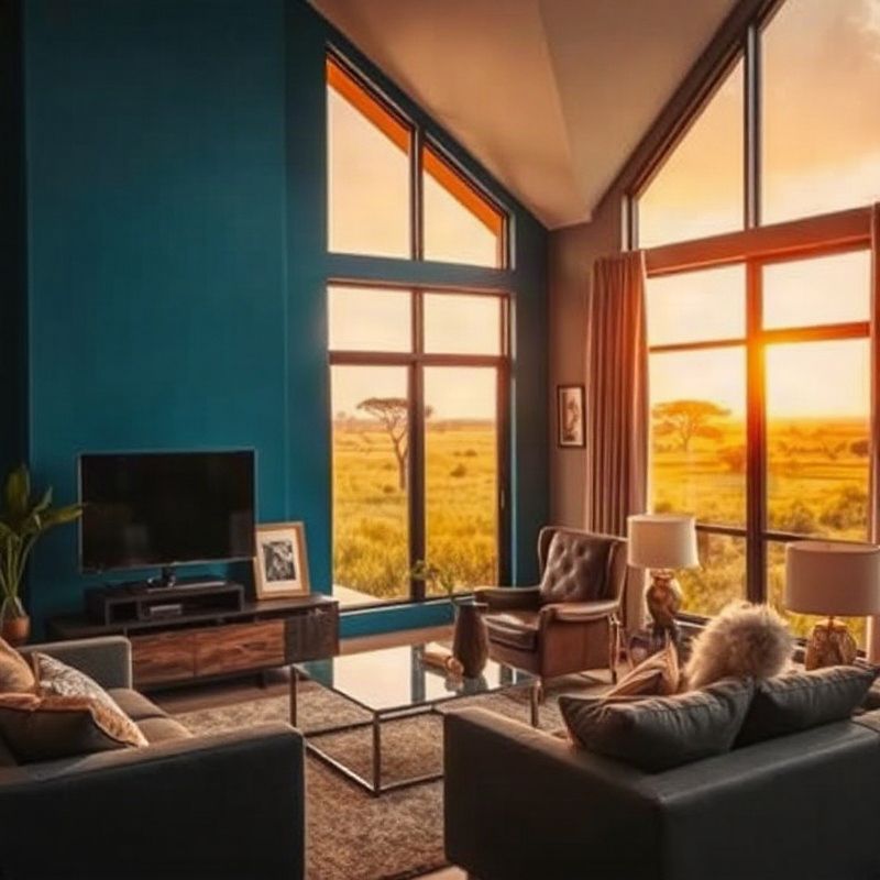 Well-finished interior of a Kisumu residential property with warm equatorial light through wide windows